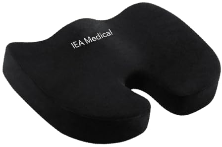 IEA Medical – Ergonomisches Sitzkissen weich | Steißbein entlastende Sitzauflage für Bürostuhl, Auto & Home Office – rutschhemmend, atmungsaktiv, Sitzkomfort