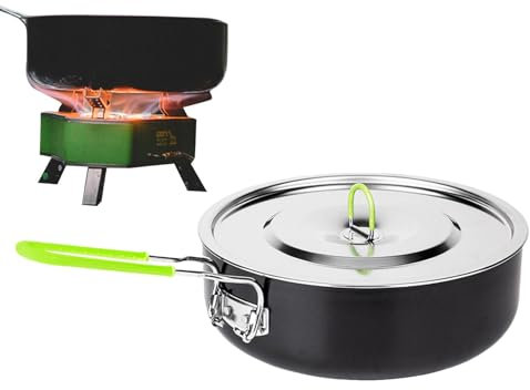 Camping-Kochtopf - Tragbarer Antihaft-Topf - Campingtopf Picknicktopf Campingpfanne Kochpfanne mit Klappgriff für, Picknick, Kochen im Freien, Camping