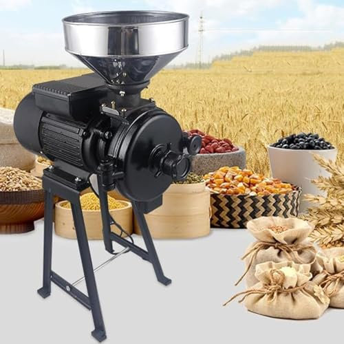 1500W Electric Grain Grinder Mill, Commercial Spice Grinding Machine, Heavy Duty Dry High-Speed Pulverizer Powder Machine, Powerful Corn Mill with Funnel, for Dry Wheat/Oats/Herb/Rice/Coffee
