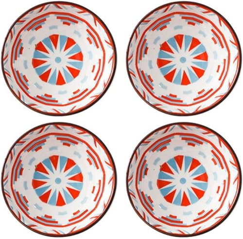 CPCPC Dipping Bowl,Dip Bowls Set Soy Sauce Dish/Bowls 4-inch Ceramic Sauce Dish Set Olive Oil Dipping Bowl Set of 4, Serving Soy Sauce for Ketchup Vinegar Sushi Barbecue Sauce-B(A)