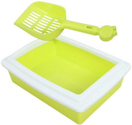 BESPORTBLE Katzentoilette Katzenklo Katzenstreuschaufel mit Halter Kätzchentöpfchen Katze Notwendigkeiten Katzenputzbecken Kaninchentoilette Abs Light Green