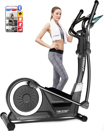HARISON Elliptical Machine for Home 350 lbs, Magnetic Elliptical Trainer with 16 Resistance Levels, Hyper-Quiet and Easy Assembly, Full Body Elliptical Exericse Workout for Adults & Seniors