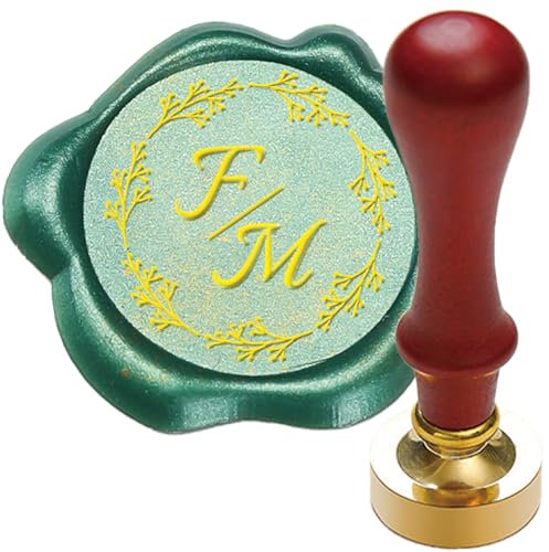 Siegelstempel Personalisiert Wachssiegelstempel, 7 Größen, 36 Grifftypen verfügbar, Wachs-Siegel-Stempel mit Namen, Buchstaben, Wachssiegel Stempel Set mit Abnehmbarem Holzgriff,H