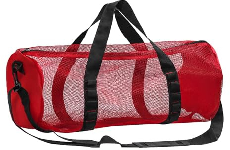 Qiwieod Mesh-Sporttasche, Extra Große Netztasche Für Tauchen, Mesh-Strandtasche, Netz Tauchtasche Mesh Duffle Bag Transporttasche, Große Netz-Reisetasche Für Tauch- Und Schnorchelausrüstung