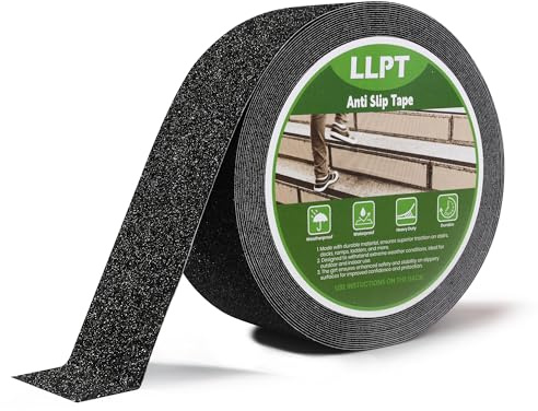 LLPT Grip Tape | Nastro Adesivo Antiscivolo | 51mm x 11m | Strisce Adesive Antiscivolo | Alta Trazione & Forte Presa | per Interni ed Esterni Gradini Barche Rampe Scalini (ASB211) | Nero