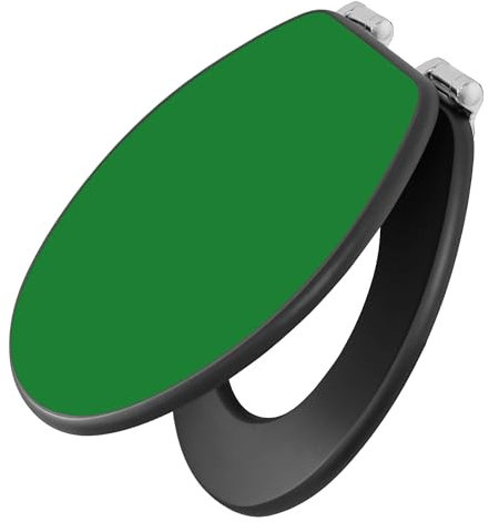 banjado Toilettendeckel anthrazit mit Absenkautomatik/WC Sitz mit Absenkautomatik anthrazit/Klodeckel grau/Toilettensitz dunkel/edle Klobrille - Farbe Grün