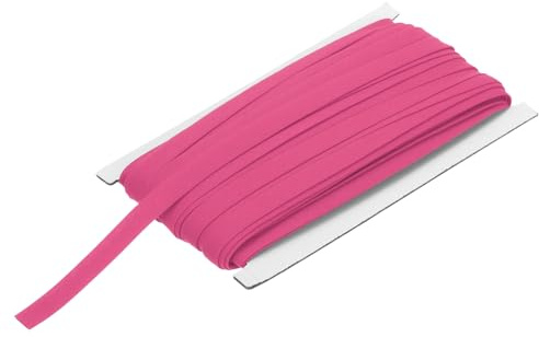QUARKZMAN 2/5 tum snedband, sömband, dubbelfals, avskjutningsband, polyester kontinuerlig sömnad, tillbehör, kantband för sömnad, gör-det-själv, fållar, quiltning, hantverk (rosenröd 25 m)