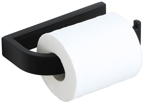 Mooche Großzügiger Bogen-Toilettenpapierhalter, Stabile WC-Papierhalterung | Edelstahl 304, 16CM, Schwarz，mit Extra Weitem Bogen für Bad & Gästetoilette