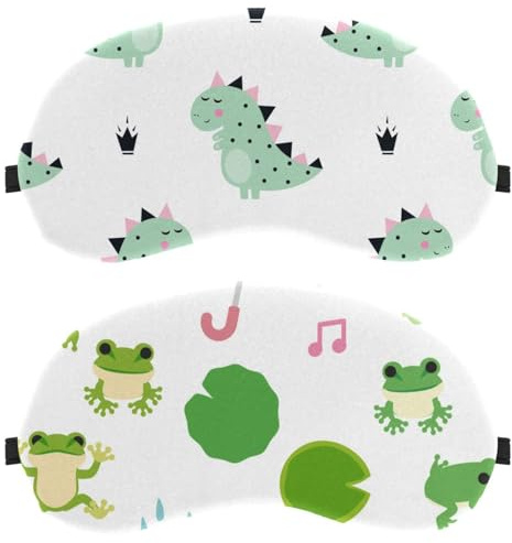2 Stück niedliche Frosch-Schlafmaske für Seitenschläfer, Schlafmaske, lichtblockierende Augenmaske, weiche Augenabdeckung für Reisen, Nickerchen, Flugzeug