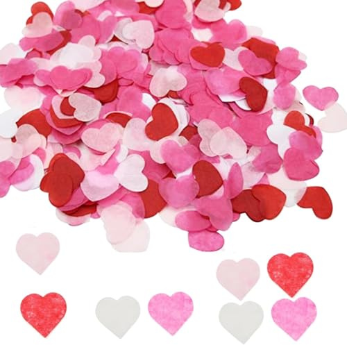 5000 Pieces Heart Shaped Confetti – Eco-Friendly Biodegradable Wedding Confetti for Party Decorations, Romantic Celebrations, Table Scatter, Engagements, Anniversaries