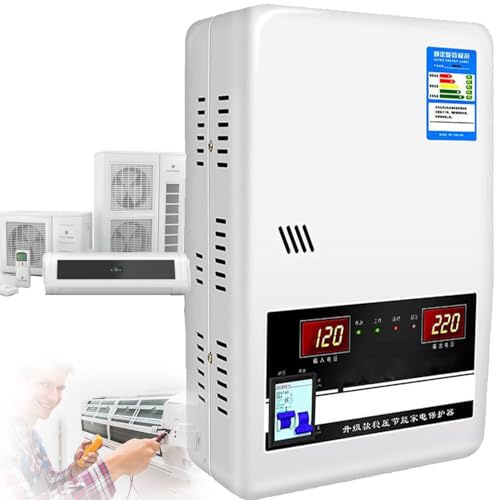 GBHJJ RéGulateur de Tension Automatique, Montage Mural 220 V pour Usage Domestique, Protection Contre Les Surtensions 15 000 W, Petit Stabilisateur de Tension Ca, 6 Protections Principales,6800W