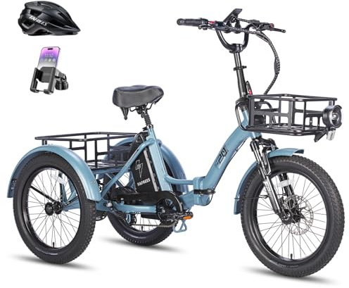 Fafrees F20 Mate ebike klapprad Dreirad 20 * 3.0 Zoll, 250W 25km/h Dreirad Ebike für Erwachsene 48V 20Ah Akku, e-Bike 3 Rad Lastenfahrrad für senioren Reichweite 110Km