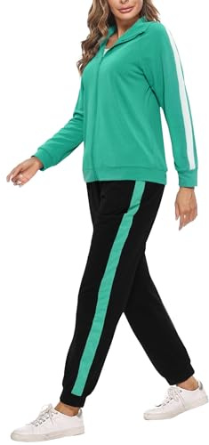 Demegimi Jogginganzug Damen Set mit Reißverschlussjacke und Jogginghose Loungewear für Fitness Freizeit Gym Running Yoga Sportbekleidung