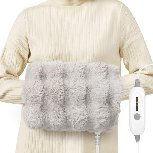 Double-Sided Heating Pad for Hands, Electric Hand Warmer for Fingers Arthritis, Heated Gloves Indoor Use, Hand Warmer Pouch for Women Men Hand Pain Relief, 3 Levels & Auto Off, Grey