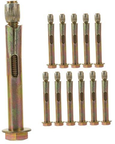 12Pezzi Kit per Ancoraggi Muro con Bulloni Ad da Al Carbonio per Carichi Pesanti e Installazioni Sicure Calcestruzzo