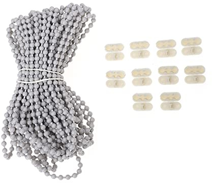 UKCOCO Catena Per Tende Da Metri Con Connettori Per Oscuranti Catenella Per Tende Rullo Replacement Cord Per Finestre Facile Da Tagliare e Installare
