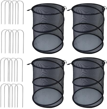 xowwyue Mesh Plant Enclosure - Plant Mesh Enclosure Pop out - Folding Garden Cage with 16 Stakes for Blueberry Bushes Vegetables Fruits Cultivation