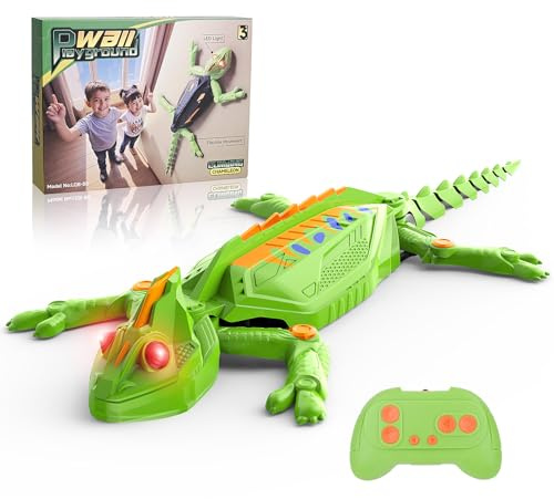Gerbala Geco Telecomandato, Lucertola Robot Giocattoli, Pareti e Soffitti Scalabili, Lucertola Telecomandata con Occhi LED Luminosi, Movimenti Realistici, Regalo per Bambini Bambine 3+ Anni