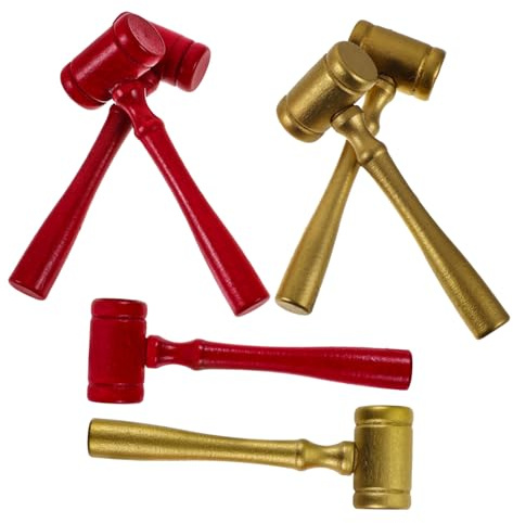 VANZACK 6pcs Wooden Judge Gavel with Clear Sound Solid Hammer for Auction Role Play Costume Accessories for Boys