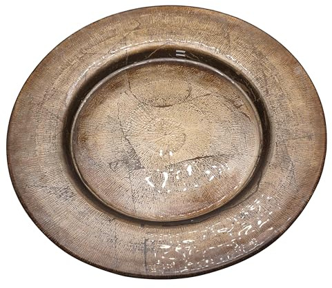 Gala&K | Caja de 6 bajoplatos de cristal | Colección LINEADO | Redondos | Ø 33,5 cm.