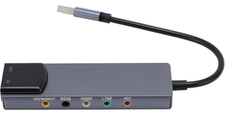 ASHATA Tarjeta de Sonido Externa USB, Adaptador de SPDIF de 5.1 Canales con Chip de Reducción de Ruido, para PC Computer a OS X Home Theater