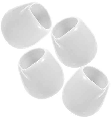 Toyvian 4 Pièces Lot de Saucières Céramique Blanches Miniatures avec Bec Verseur Bols à Sauce Élégants pour Cuisine et Restaurant Service Précis et Polyvalent pour Lait Jus et Condiments
