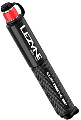 LEZYNE CLIK Drive HP High-Pressure 160 PSI Compact Lightweight CNC-Machined Aluminum Bicycle Tire Inflation Pump for Road/Triathlon Bikes | Flex Hose, Frame Mount Included (1-MP-CLKHP-V104)