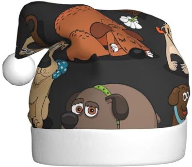 AYYQWE Gorro de Papá Noel con estampado de corgi de perro para hombres y mujeres, decoración de fiesta, Año Nuevo, celebraciones, gorro de Navidad