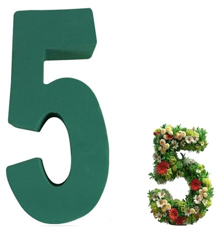 XCSJ Mousse florale numérique pour fleurs fraîches et fleurs artificielles, pour travaux manuels, mariage, anniversaire, fête (vert, 5)