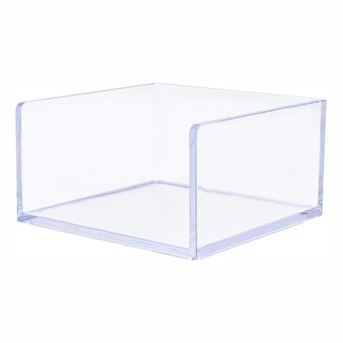 Kunststoff Notizblockhalter, 8.5 x 8.3 x 4.5cm Notizzettel Halter Notizspender, Bürozubehör (Transparent)