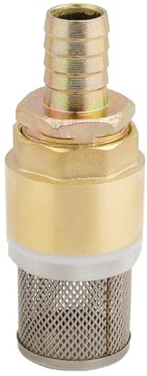 Ludom Kit de Filtre d'aspiration 3/4, Valve à Pied en Laiton avec clapet Anti-Retour et crépine d'aspiration, buse de Tuyau et Collier de Serrage