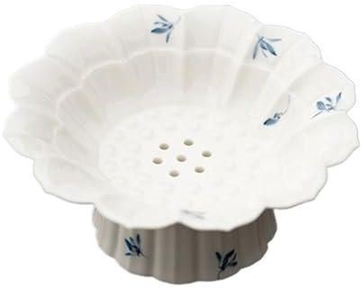 HLHLOP777 Cesto di frutta Ciotola for frutta in ceramica scolabile con base rimovibile, ciotola for snack a forma di loto Fruttiera per il bancone della cucina