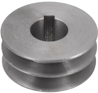 SHOWHD Double Groove Motor Cast Iron Pulley, Bore Dia 19mm-28mm V-Belt Pulley for Timing Belt Accessories 1pc(64x30x24mm)