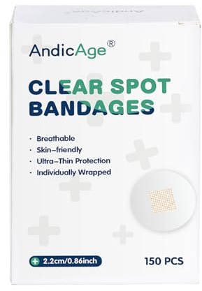 150pcs Clear Round Spot Bandages PE Waterproof Circle Adhesive Bandages, 1 Box (New pacakge)