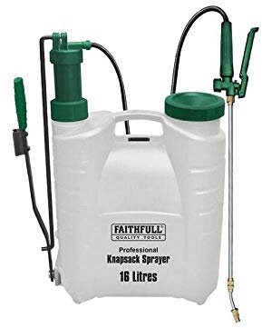 Faithfull Pro Backpack Pressure Sprayer – 16 Litre Heavy-Duty Garden Spray Pump for Water & Solvent-Based Chemicals with Viton Seals, Adjustable Lance & Brass Nozzle