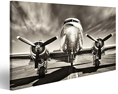 islandburner Bild Bilder auf Leinwand Retro-Flugzeug Wandbild Poster Leinwandbild TIO