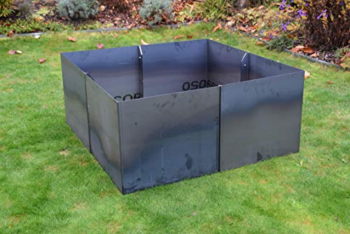 Metalltechnik Dermbach GmbH Hochbeet Corten Edelrost 1000 x 1000 x 900 mm Schwarz Wetterfest Outdoor Garten