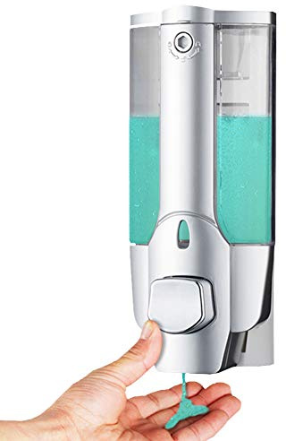 GOODGDN Dispenser di Sapone, Manuale da Parete E Bagno A Doppia Testa per Bagno Disinfettante per Mani Shampoo per Doccia Contenitore di Sapone