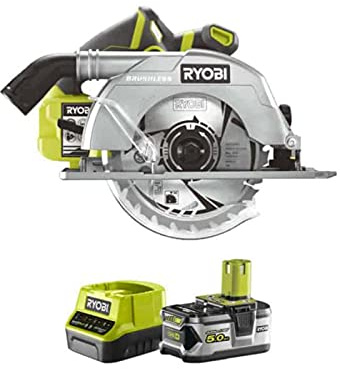 Pack RYOBI Scie circulaire Brushless 18V One+ 60mm R18CS7-0 - 1 batterie 5.0Ah - 1 chargeur rapide 2.0Ah RC18120-150