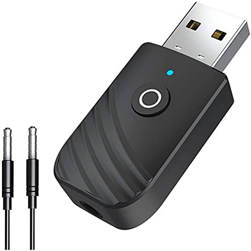 Récepteur auxiliaire Bluetooth 5.0, Adaptateur Bluetooth 3 en 1, prise jack 3,5 mm Faible latence Compatible avec les Appareils Audio Bluetooth pour PC/TV/Système audio de Voiture