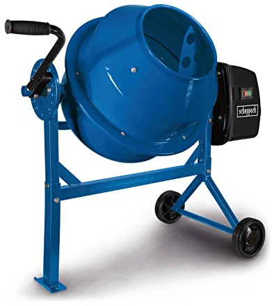 Scheppach MIX65 63L Cement Mixer, 220W, 55kg Capacity, 27.5rpm, Portable Mortar Plaster Mixer with Wheels