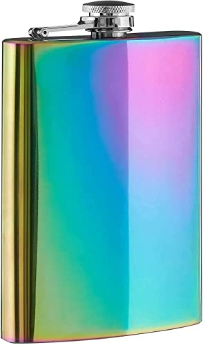 Stainless Steel Flask, 8oz Portable Small Flask for Hiking, Hunting, Camping, Climbing, Barbecue, Bar, Party (Multicolour)