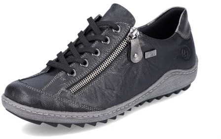 Remonte Femme Chaussures à Lacets R1402, Dame Chaussures de Sport lacées,Semelle intérieure Amovible,Hydrofuge,remonteTEX,Schwarz Kombi,39 EU / 6 UK