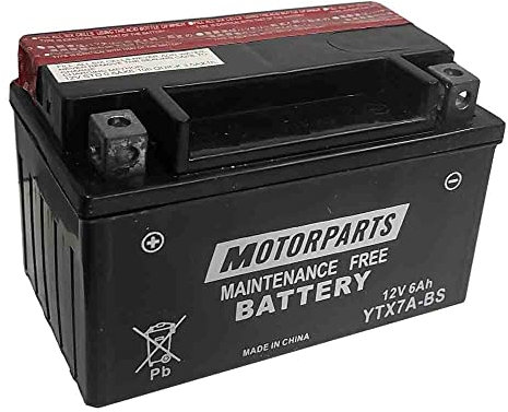 BATTERIA MOTORPARTS MINARELLI BATTERIA YTX7A-BS 12V 6AH COMPATIBILE CON SYM ATTILA 125 4T 99 00 SENZA MANUTENZIONE COMPLETA SPECIFICA MOTO SCOOTER
