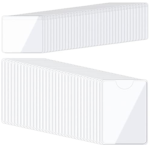 Abeillo 100 Stück Visitenkartentaschen Selbstklebend, Selbstklebende Etikettenbeutel, Etiketten Kartenhalter für Büro Organisieren und Sortieren (9,1 x 6,3 cm/5,1 x 4,6 cm)