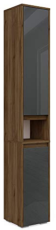 Vicco Mobile bagno alto Majest, Antracite lucido, 30.2 x 191.5 cm, per la conservazione con sei ripiani regolabili
