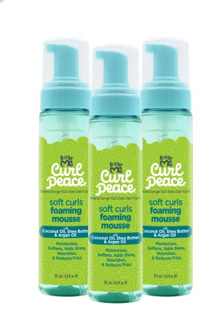 Just For Me Curl Peace Soft Curls Foaming Mousse, 8.5 oz (3 Pack)