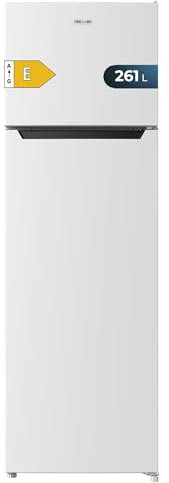 Cecotec Frigorífico 2D Bolero CoolMarket 2D 261 White E. Motor Defrost Frigorífico 2 Puertas Blanco 169x54Cm, 261L, Clase Energética E, Con Modo Fast Freezing, Display Interior, Puerta Reversible