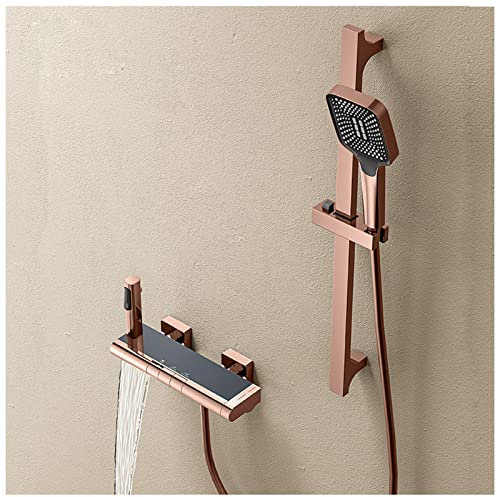 Ksunun Duscharmatur Thermostat,Duschthermostat Mit 40℃ Sicherheitstaste,Duschamaturenset Mit Handbrause Und Bidet-SprüHgeräT,Wasserhahn Badewanne Duschgarnitur,Brausethermostat FüR Badezimmer