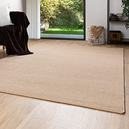 Steffensmeier Kurzflor Teppich Ibiza | Wohnzimmerteppich | Stilvoll | Pflegeleicht | Jugendteppich | Beige, Größe: 200x300 cm